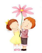 两小无猜,纯真岁月的温馨回忆